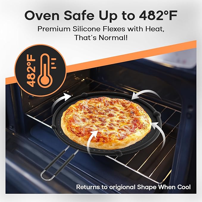 Splatter Screen for Frying Pan | USA Brand | 13-Inch Black, Fit Pans (12" to 13") Silicone Grease Splatter Guard for Frying Pan and Stove by Beckon Ware