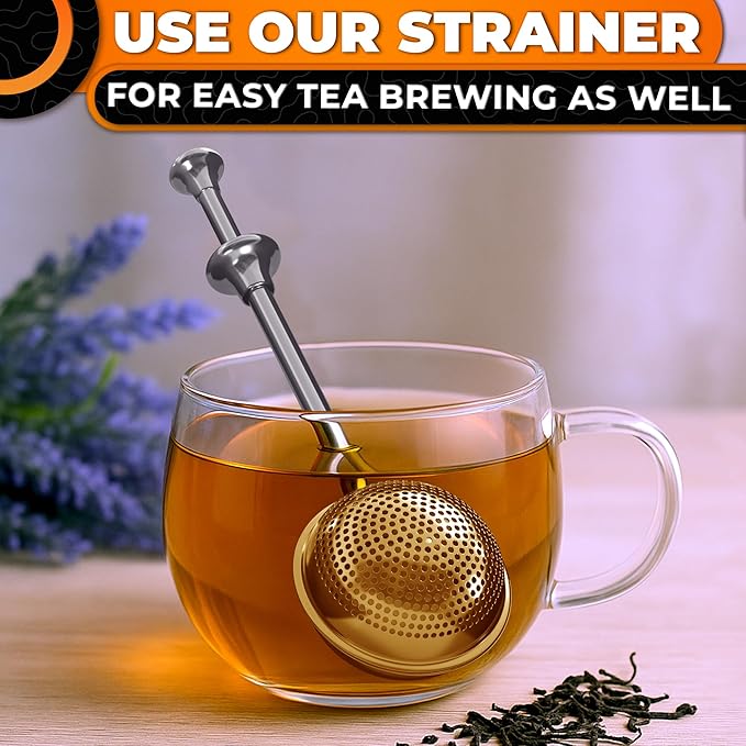 Flour Shaker Duster – 304 Stainless Steel Flour Duster for Bread Baking with Spring Handle – Cocoa, Cinnamon, Spices & Powdered Sugar Shaker Duster with One-Handed Operation | Dishwasher Safe