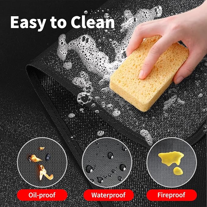 Large 65 x 48 inches Under Grill Mats for Outdoor Grill, Fireproof Mats for Under Reusable Oil-Proof Waterproof BBQ Pad for Deck Patio Grass Outdoor Indoor Grill Solo Stove Accessories