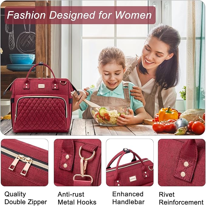 Artelaris Insulated Lunch Bag for Women Men, Large Reusable Lunch Box, Adult Leakproof Cooler Tote Bags Adjustable Strap for Work Picnic（16 Liters）