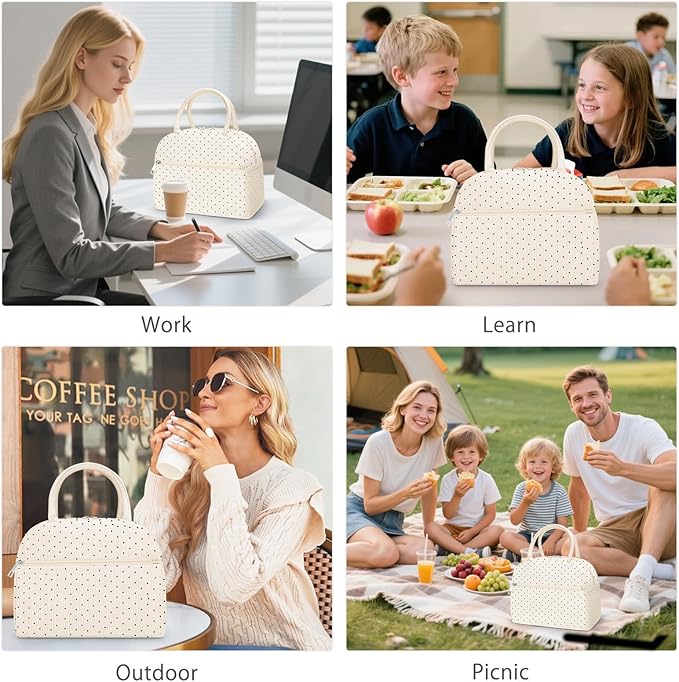 DALINDA Corduroy Lunch Bag Lunch Box for Women Men,Cute Insulated Lunch Bags,Water-Resistant Cute Cooler Lunch Tote Bag, Reusable LunchBox Large Capacity for Work Travel Picnic