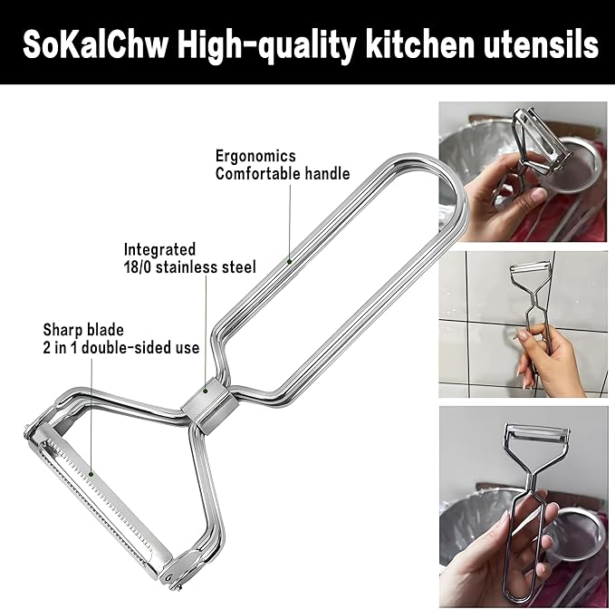 Best Vegetable Carrot Potato Peelers for Kitchen, Just Like Mom's old steel Fruits Peeler (Double Blade)