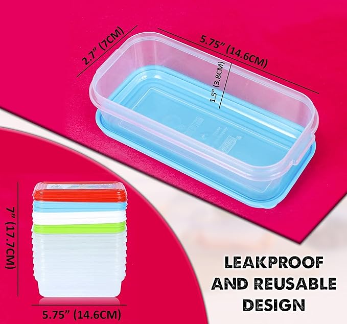 ARSUK Small Food Storage Containers with Lids 8.5 fl oz, 8-Pk - 1 Cup Plastic Reusable Storage Containers for Sauce, Sides, Snacks, Meal Prep - Leakproof - Microwave, Freezer & Dishwasher Safe