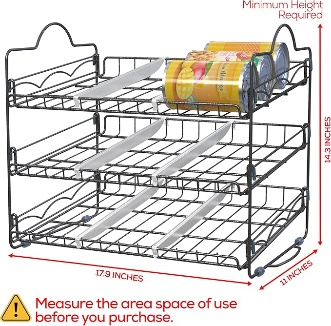 Utopia Kitchen Can Organizer - Stackable Storage Rack Holds up to 36 Cans for Kitchen Cabinet or Pantry (Antique Silver)