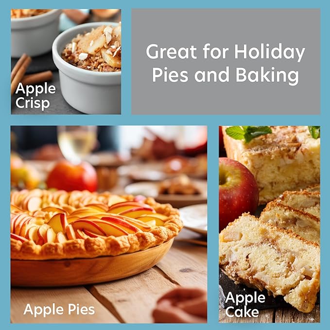 Apple Peeler and Corer - Durable Heavy Duty Chrome Cast Iron w Powerful Countertop Suction, Hand Crank for Fruits, Potatoes or Veggies, Picking Season- Thanksgiving Pie Dessert Baking, Holiday Gift