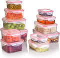 Food Storage Containers with Lids – 12 Pack Set (24 Pieces Total) -Reusable Plastic Containers – BPA-Free, Stackable, Microwave, Dishwasher, Freezer Safe – Airtight