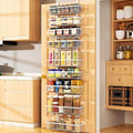 Moforoco 9-Tier White Over The Door Pantry Organizer, Pantry Organization and Storage, Black Hanging Basket Wall Spice Rack Seasoning Shelves, Home & Kitchen Bedroom Bathroom House Essentials