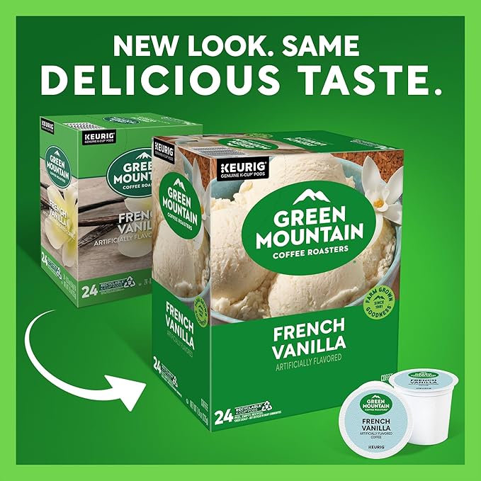 Green Mountain Coffee Roasters French Vanilla Coffee, Keurig Single-Serve K-Cup pods, Light Roast, 96 Count