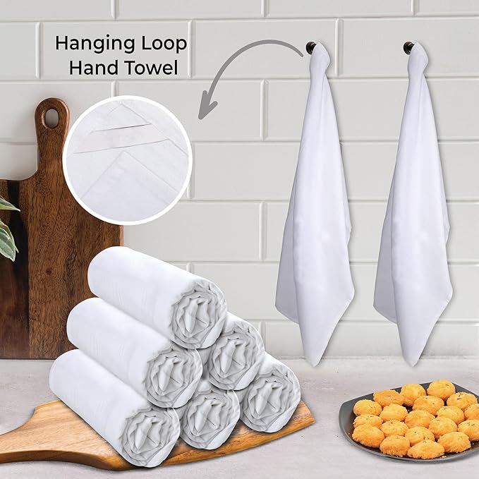 Urban Villa Flour Sack White Kitchen Towels 100% Cotton Highly Absorbent Dish Towels for Bread Proofing Baking Drying Dinnerware Glass Embroidery DIY Projects Zero Lint 27x27 Inches (8 Pack)