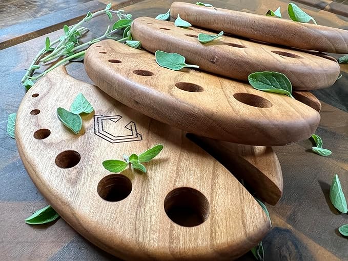 Herb Stripper, Cherry Hardwood Leaf Remover Tool, Kentucky Handcrafted for Cooking, Kale, Rosemary, Thyme, Gardening