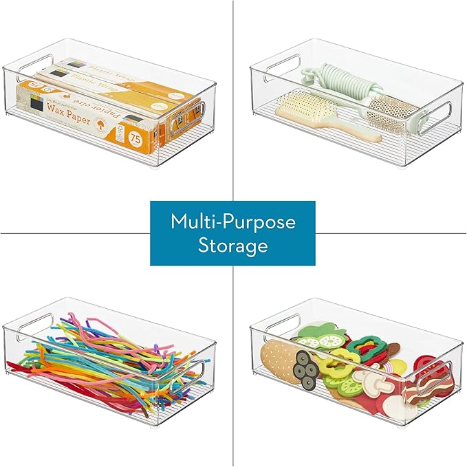 iDesign Stackable Fridge Bin - Storage Bin for Freezer or Pantry Organization, Clear, Made in USA