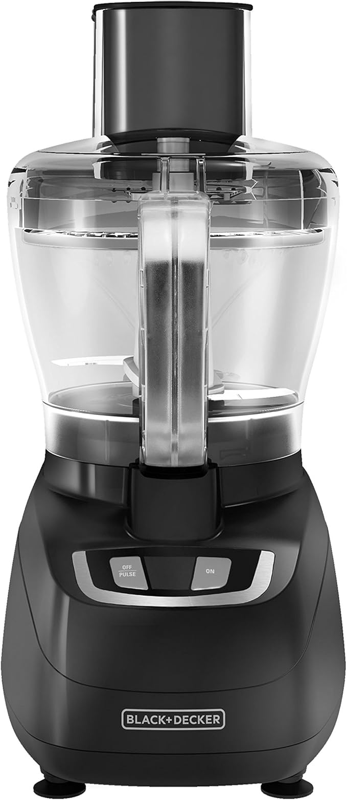 BLACK+DECKER FP1600B 8-Cup Food Processor with Stainless Steel Blade, Black