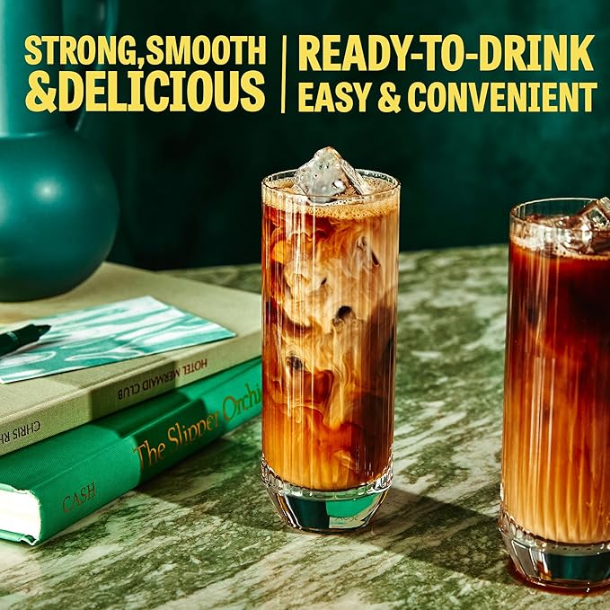 Wandering Bear Decaf Cold Brew Coffee - Bold, Smooth, No Sugar Added, Shelf-Stable, Ready to Drink, Gluten Free & Vegan Decaf Iced Cold Brewed Coffee Drink - 32 fl oz, 6 pack
