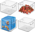 iDesign Pantry Storage Bin - Cube Organizer Bin for Cabinets or Fridge, Set of 4, Clear, Made in USA