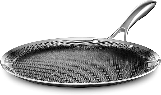 HexClad Hybrid Nonstick 3-Piece Cookware Set, 8" Pan, 8" Lid, and 12" Griddle Pan