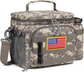 TACTICISM Tactical Lunch Box for Men, 12L MOLLE Lunch Bag Adult, Up to 8 Hours Insulated lunchbox, Large Durable Leakproof Cooler with Detachable Water Bottle Pouch, for Work Camping, ACU Camo