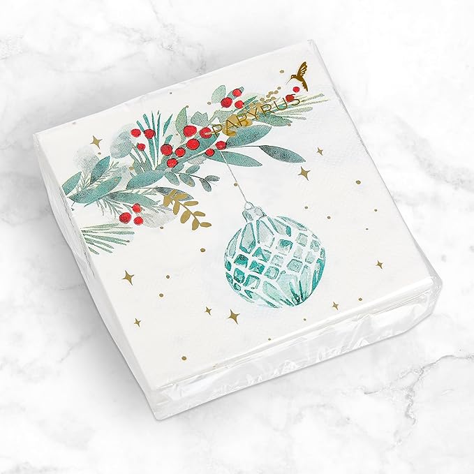 Papyrus Disposable Tabletop Dinnerware Set - Elegant and Sturdy Plates and Cutlery for Any Occasion, Holiday Foliage, Napkins