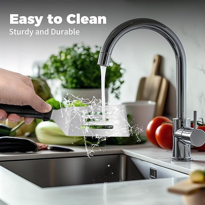 Small Spatula,Stainless Steel Spatula,Metal Spatula for Cooking with Heat Resistant Handle,Metal Spatulas for kitchen use for Pancakes、Lasagna、Brownies、Cake and Cookie