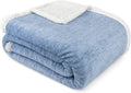 PAVILIA Melange Blue Sherpa Blanket Throw for Couch, Warm Soft Cozy Reversible Blanket Sofa Bed, Thick Plush Large Fleece Car Blanket, Decorative Home Room Decor Gifts Men Women, 50x60 Navy Blue