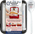 Fancy Panz - Charcoal Premium Aluminum Foil Pan Carrier with Lid & Hot/Cold Pack - Elevated Food Serving Tray - Portable Casserole Carrier with Lid - Made in the USA Hosting Essentials