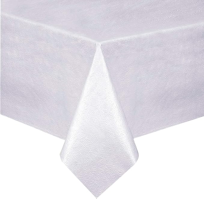 Home Bargains Plus Quilted Heavy Duty Table Pad Protector with Flannel Backing, Cut to Fit, Heat Resistant, Wipe Clean, Protects Table from Spills and Scratches, White, 52” x 216” Rectangle