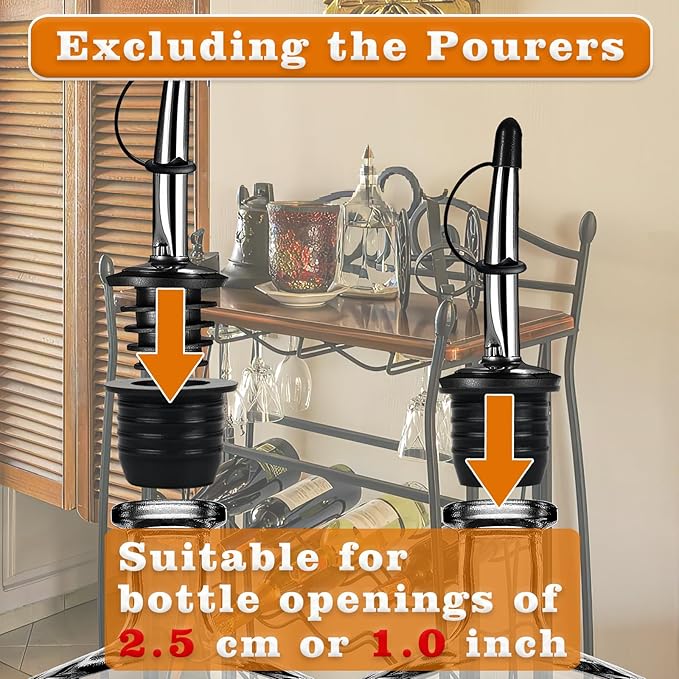 8 Pack Liquor Pour Spout Adapters, Pour Spouts for Large Neck Liquor Bottles, Liquor Bottle Pourers for Alcohol Olive Oil up to 1 inch/25 mm Neck