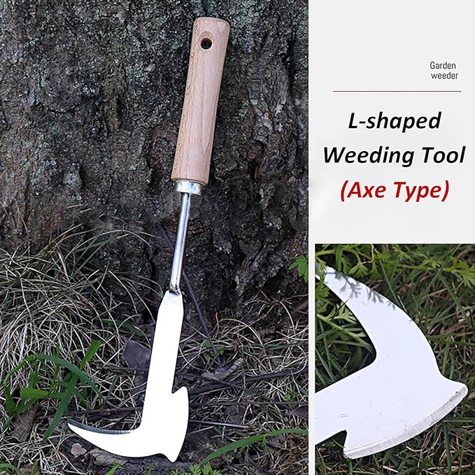 Weed Puller Tool, Manual Stainless Steel Weeding Tool, Axe Shape for Lawn Vegetable Garden Farm Planting