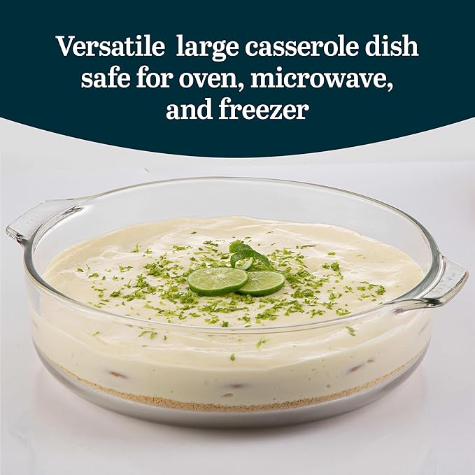 Libbey 55952 3.2-Quart Covered Casserole, 2-Pack