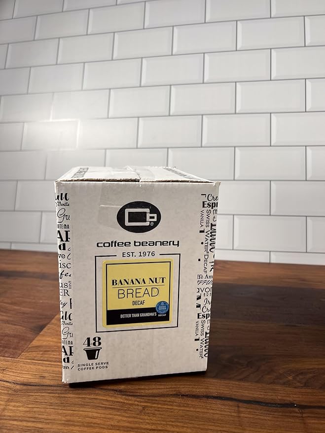 Banana Nut Bread Decaf Coffee Pods by Coffee Beanery | 192ct Bulk Medium Roast Arbica Coffee