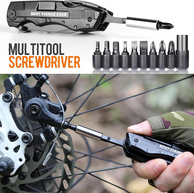 Fiance Gifts for Him, Multitool Knife, Fiance Gifts, Fiancé Christmas Practical Gift, Fiancé Gift for Camping, Hiking, Fishing, 20 in 1 Multitool