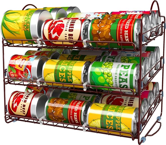 Utopia Kitchen Can Organizer for Pantry, Storage Rack Organizer, Stackable Can Organizer, Can Pantry Organizers and Storage for Cans, Holds up to 36 Cans for Kitchen, Cabinet, or Pantry (Bronze)
