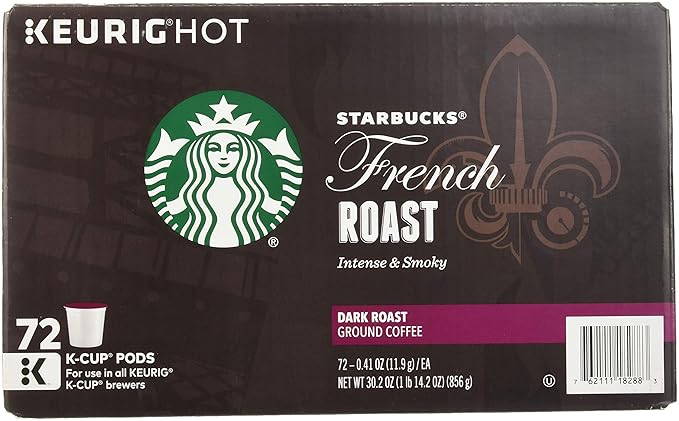 Starbucks French Roast Dark Coffee, 72 K-Cups, (3 Pack of 24 k-cups)