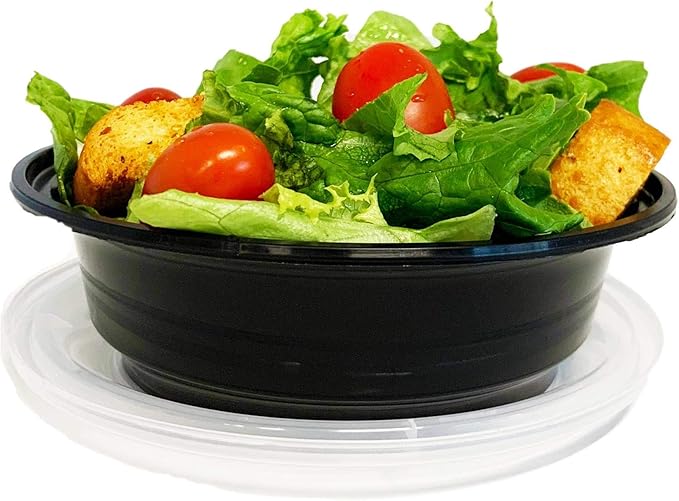 Reli. Meal Prep Bowls w/Lids - 50 Pack (16 oz) | Disposable Bowls with Lids | Microwave/Freezer Safe