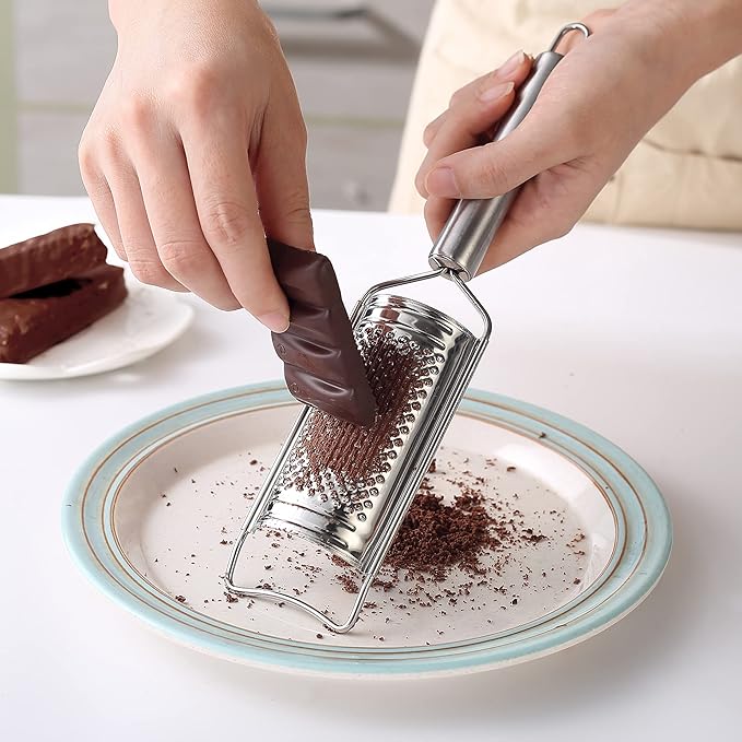 Tongjude Stainless Steel Cheese Grater Set, Set of 5 Kitchen Grater & Peeler & Slicer, Lemon Zester with Cleaning Brush for Vegetable, Fruit, Chocolate