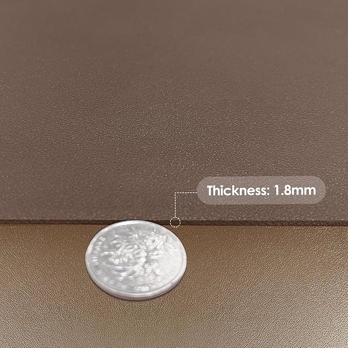 Leather Table Cover,1.8mm Thick,24x60 Inch Desk Cover,Large Desk Mat,Table Protector,Table Cover Protector,Desk Protector,Table Pad,(Mud Color+Champagne Gold,24x60)