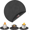 DocSafe 38" Round Fire Pit Mat, 4-Layer Fireproof Under Grill Mat Heat Insulated Indoor Fireplace Pad Protector for Decks,Patios,Grass,BBQ Smoker, Portable Reusable Oil-Proof and Waterproof, Black