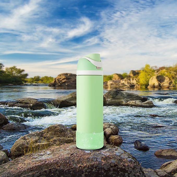 2 PCS Glitter Silicone Boot for Owala Water Bottle, Anti-Slip Protective Sleeve for FreeSip/Twist/Flip Stainless Steel Water Bottles Accessories