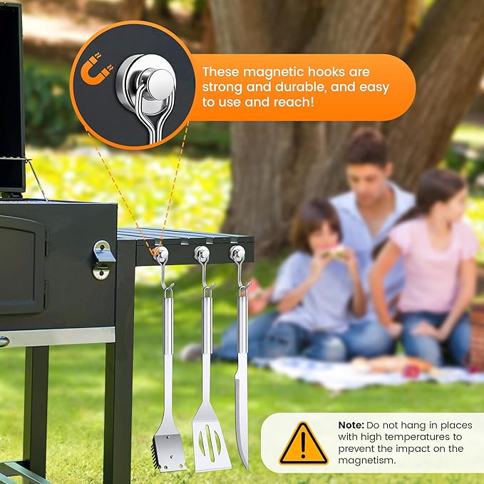 22PCS BBQ Grill Set, BBQ Grill Tools Set for Outdoor Grill with Hooks & Carry Handbag, BBQ Tools Grilling Accessories Kit for Camping/Backyard, Grilling for Men Dad