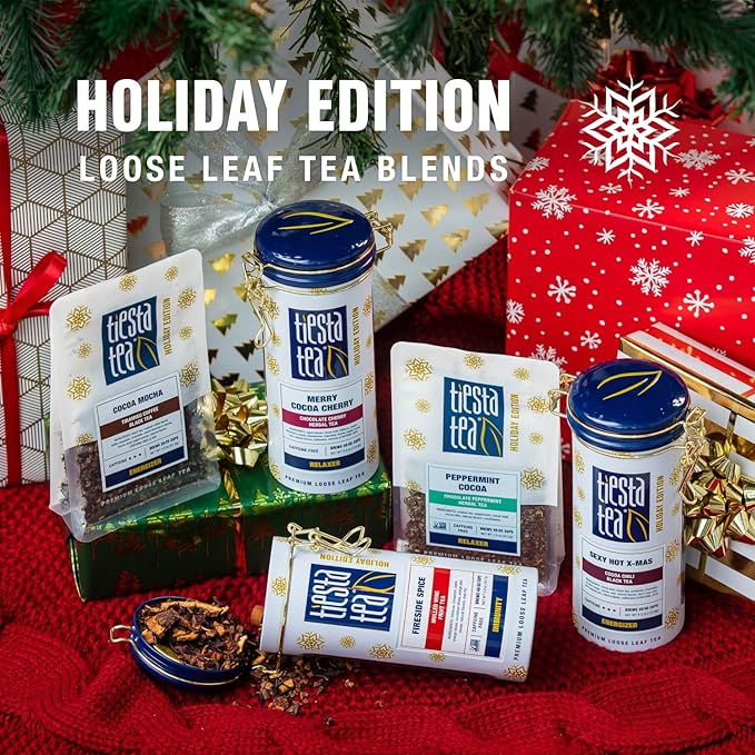 Tiesta Tea - Cocoa Mocha, Loose Leaf, Tiramisu Coffee Black Tea, Premium Blend, High Caffeinated Holiday, Make Hot or Iced Brews Up to 200 Cups, 16 Ounce Resealable Bulk Pouch