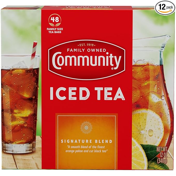 Community Coffee Signature Iced Tea, 576 Family Size Tea Bags, 48 Count Box (Pack Of 12)