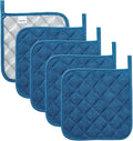 Pot Holders Buffalo Plaid Cotton Heat Resistant Potholder, Pot Holder, Hot Pads, Trivet for Cooking and Baking (5, Federal Blue)