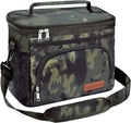ExtraCharm Insulated Lunch Bag for Women/Men - Reusable Lunch Box for Office Picnic Hiking Beach - Leakproof Cooler Tote Bag Organizer with Adjustable Shoulder Strap for Adults-Black Camo