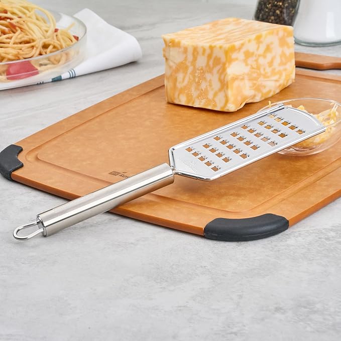 Restaurantware-German Standard Coarse Handheld Graters, 24 Flat Cheese Graters - Dishwashable, Durable, Stainless Steel Food Grater With Handle, Suitable For Potato, Carrot, Hard Cheese, And, More