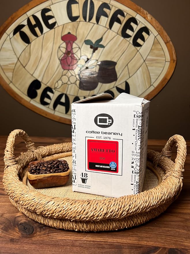 Amaretto Decaf Coffee Pods by Coffee Beanery | 96ct Bulk Medium Roast Arbica Coffee