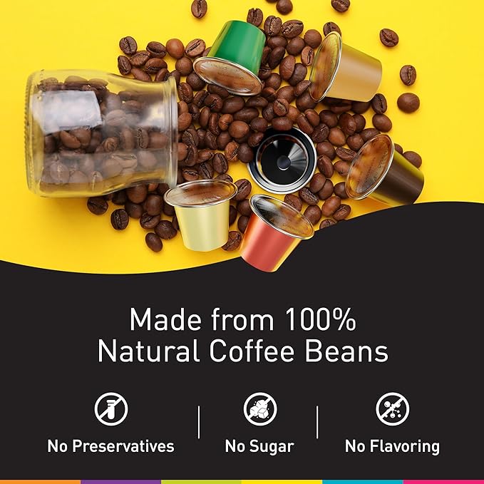 Bestpresso Coffee for Nespresso Original Machine 120 pods Certified Genuine Espresso Arabica Blend (Light Intensity), Pods Compatible with Nespresso Original 60 Days Satisfaction Guarantee