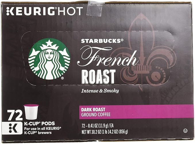 Starbucks French Roast Dark Coffee, 72 K-Cups, (3 Pack of 24 k-cups)