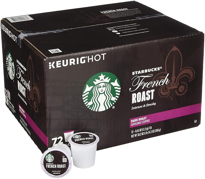 Starbucks French Roast Dark Coffee, 72 K-Cups, (3 Pack of 24 k-cups)
