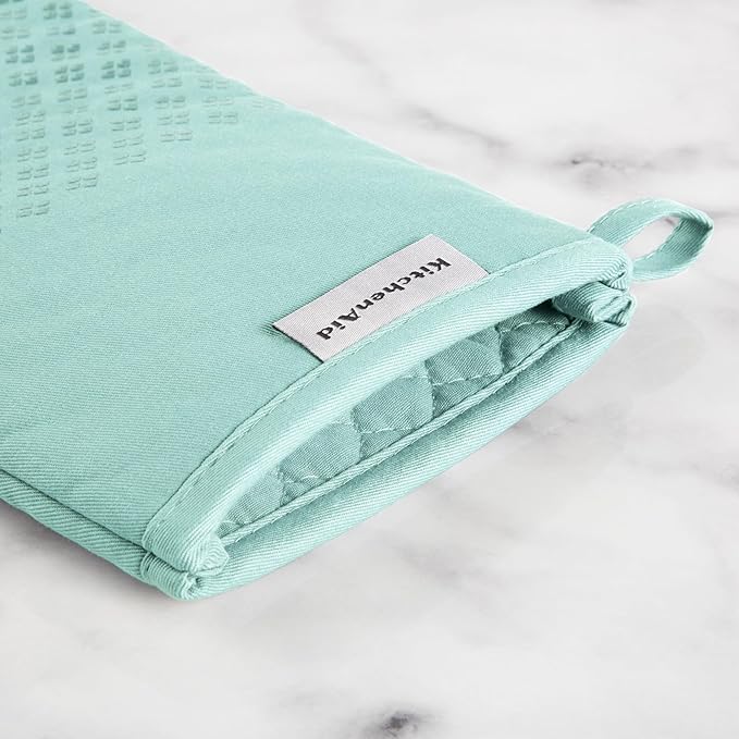 KitchenAid Asteroid Oven Mitt 2-Pack Set, Mineral Water, 7"x12.5"