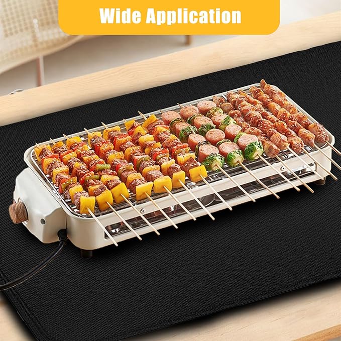 24" x 31" Rectangular Grill Mat, Fire Pit Mat Fireproof Under Grill Mat Oil-Proof Waterproof BBQ Pad for Outdoor Grill Accessories, Heat Resistant Protective Deck and Patio Mat Fire Resistant Pad
