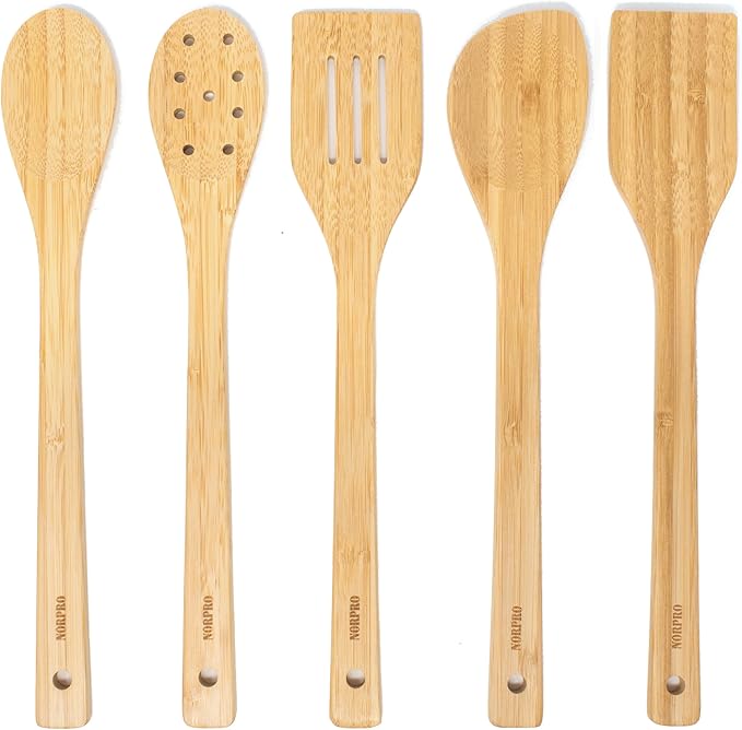 Norpro 12-Inch Bamboo Spoon with Holes